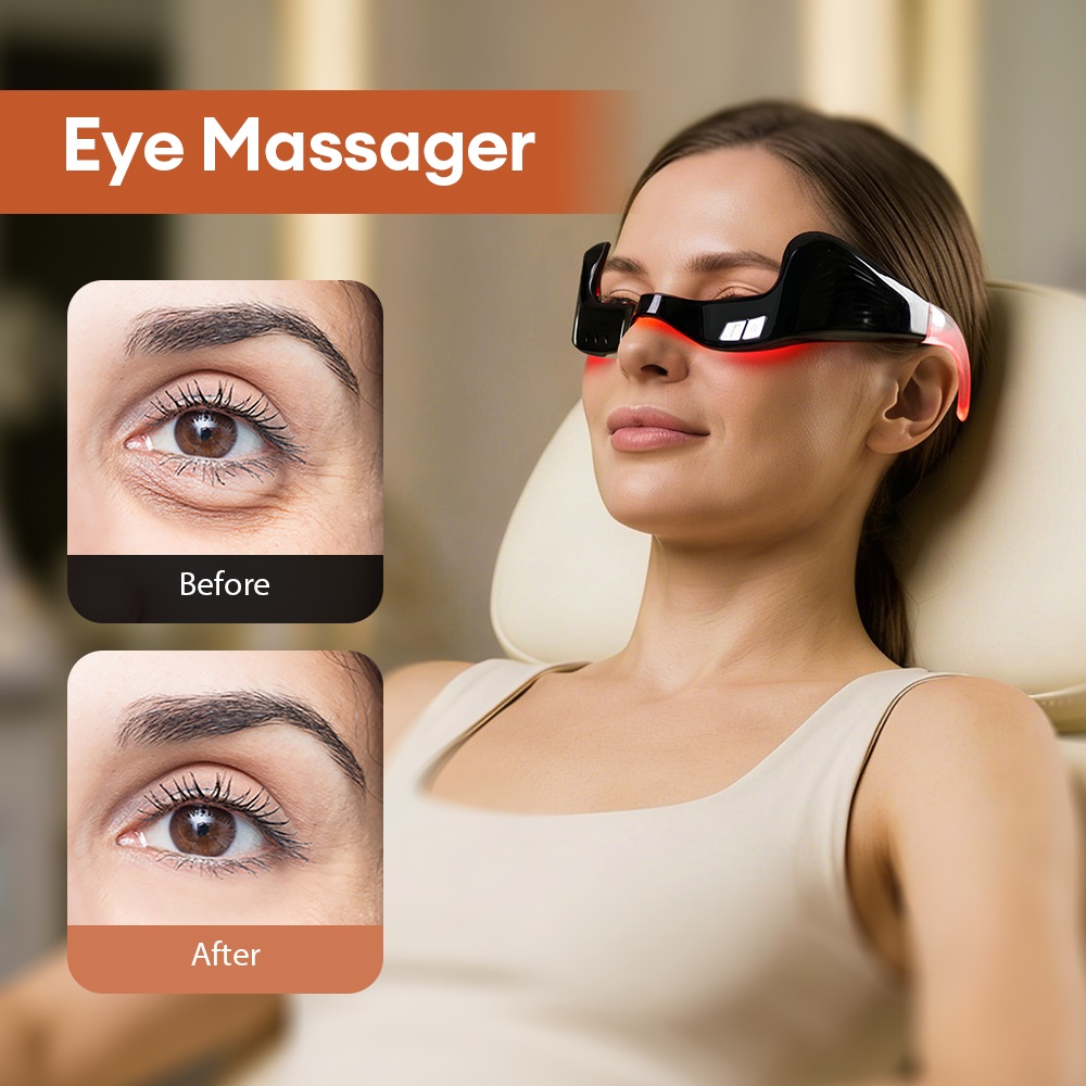 Light Therapy Glasses - Elektrische oogmassager Roodlichttherapie Verlichting van oogvermoeidheid